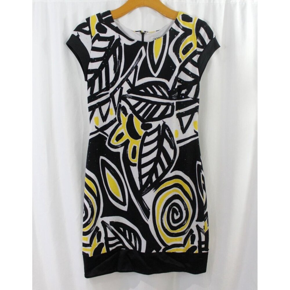 Cache Womens Embellished Cap Sleeve Multicolor Dress 4